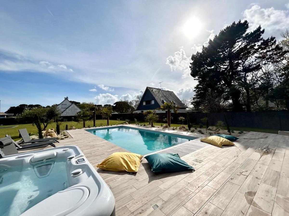 Superbe Villa Tout Confort Avec Piscine Chauffee Er Couverte Et Spa A 2 Pas De La Plage Fouesnant Bagian luar foto