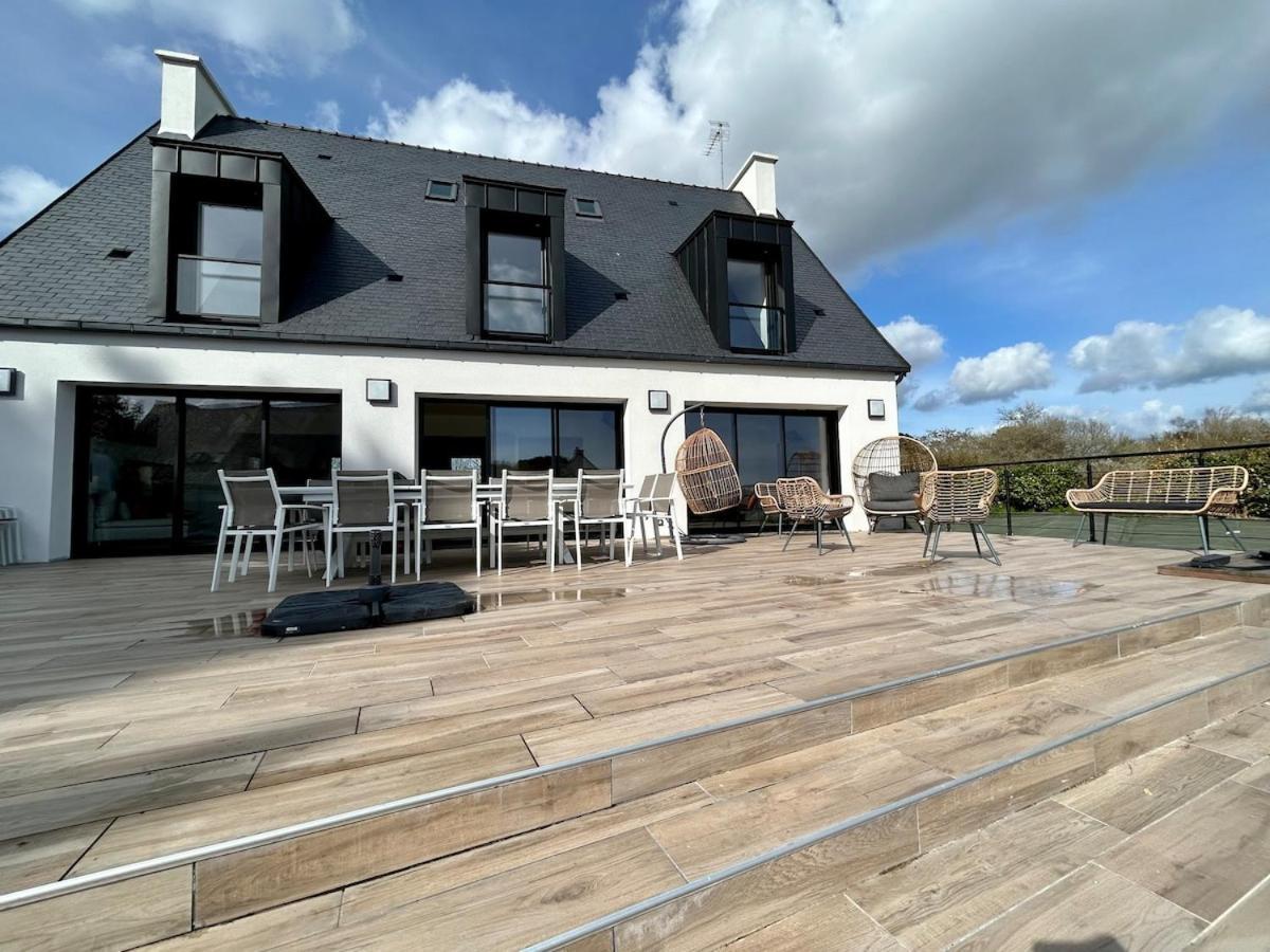 Superbe Villa Tout Confort Avec Piscine Chauffee Er Couverte Et Spa A 2 Pas De La Plage Fouesnant Bagian luar foto